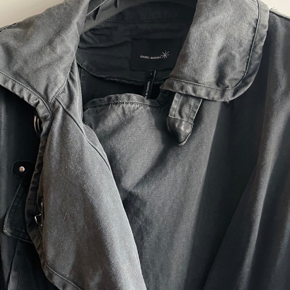 Isabel Marant Black Cotton with Black Leather Trim Biker Jacket size 1 pristine - Picture 10 of 15